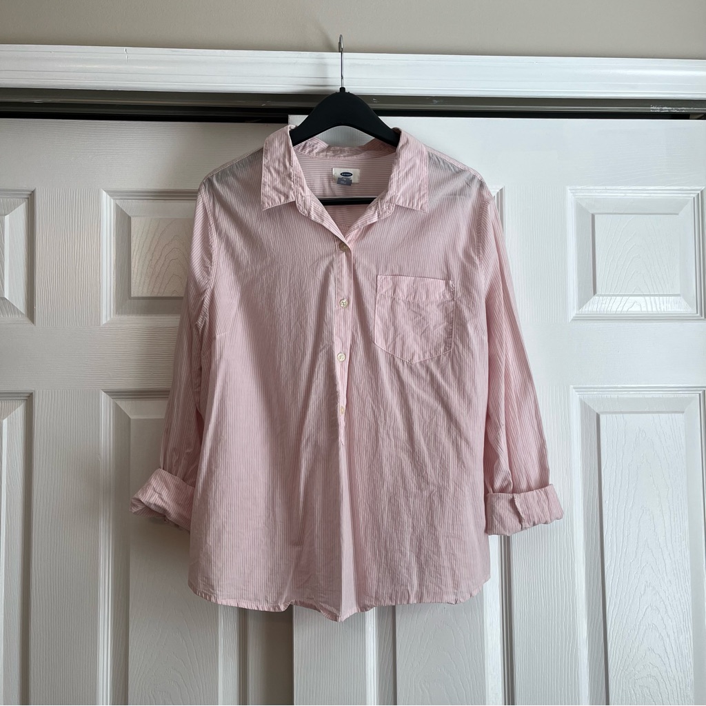 Pink/ White Button Down